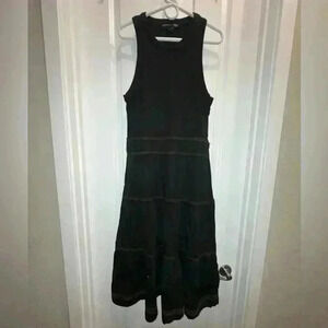 Veronica Beard Jeans Women's Black Ribbed Austyn Tank Dress